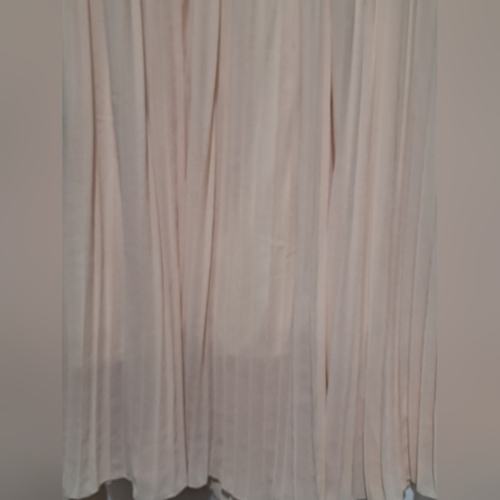 Miracle Cream Pleated Maxi Skirt - Size S/M - Elastic Waist Like New - Picture 13 of 15